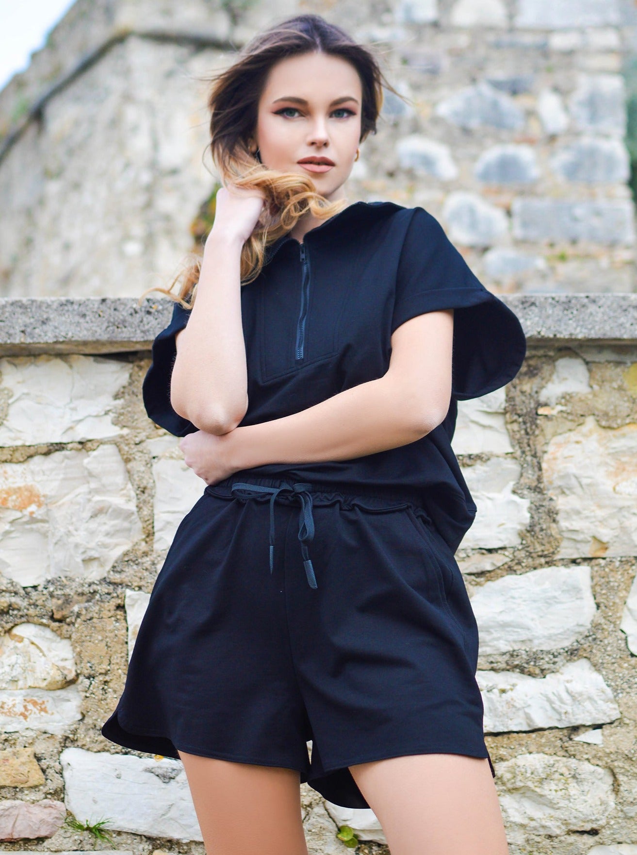 Set Top & Σορτς ΜΑΥΡΟ
