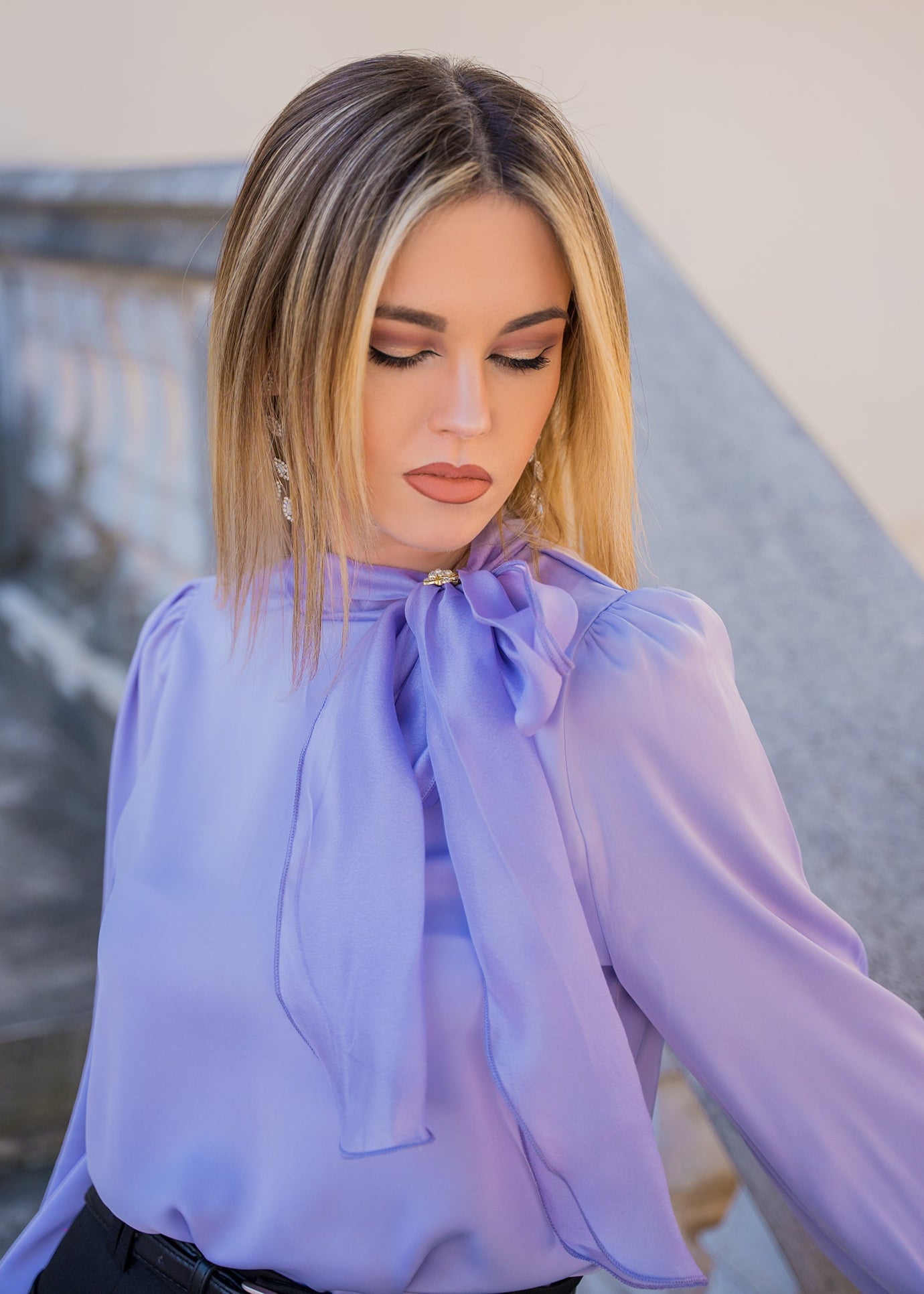 Μπλούζα Σατέν ΛΙΛΑ BOWKNOT