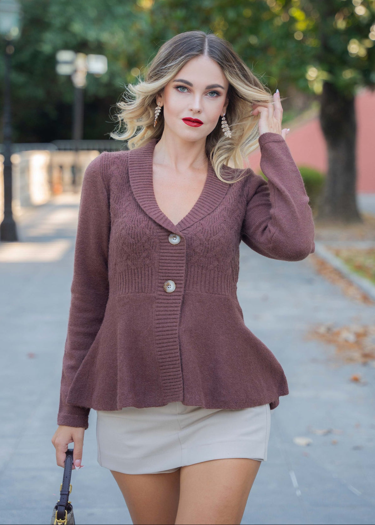 Ζακέτα με κουμπιά PEPLUM ΚΑΦΕ