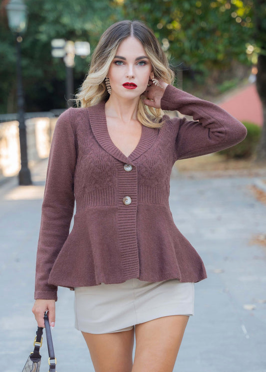 Ζακέτα με κουμπιά PEPLUM ΚΑΦΕ