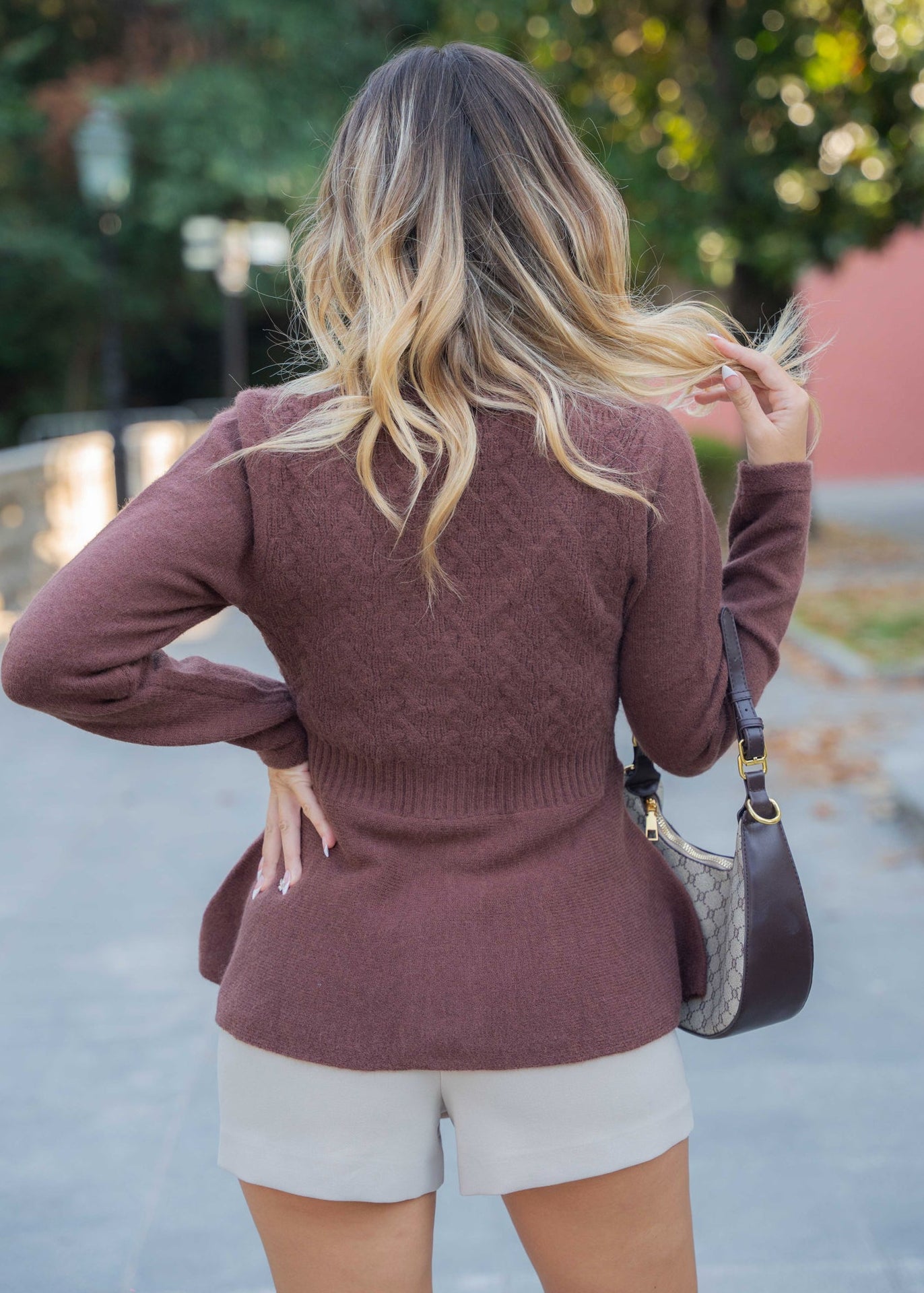 Ζακέτα με κουμπιά PEPLUM ΚΑΦΕ