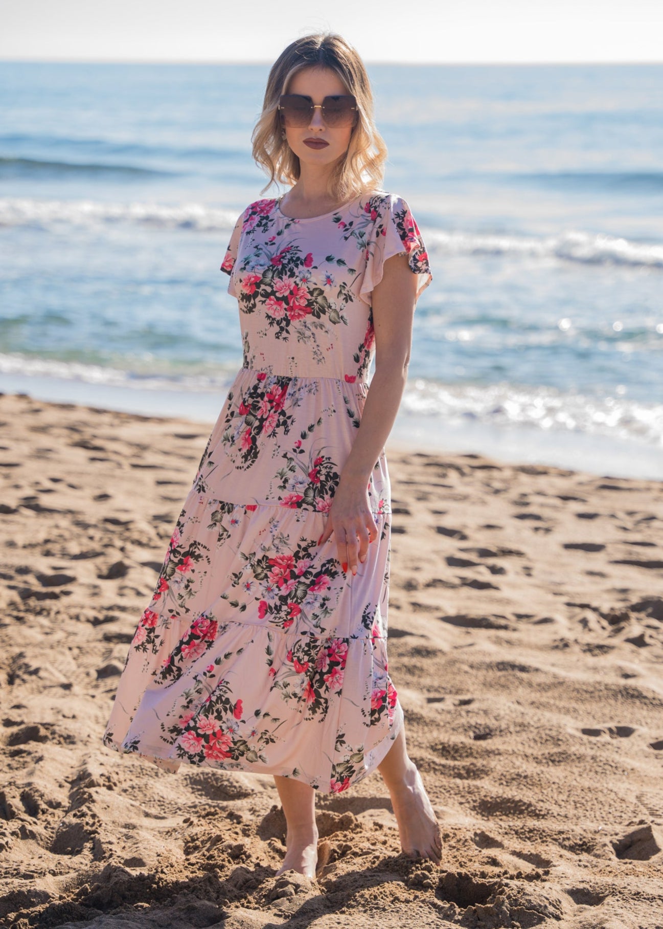 Φόρεμα FLORAL ΜΠΕΖ