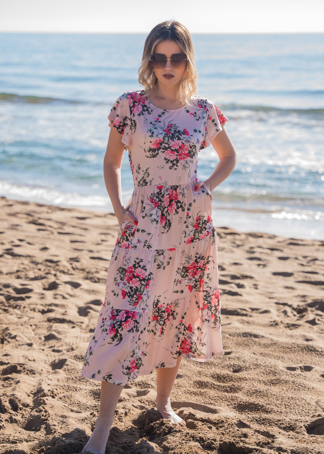 Φόρεμα FLORAL ΜΠΕΖ