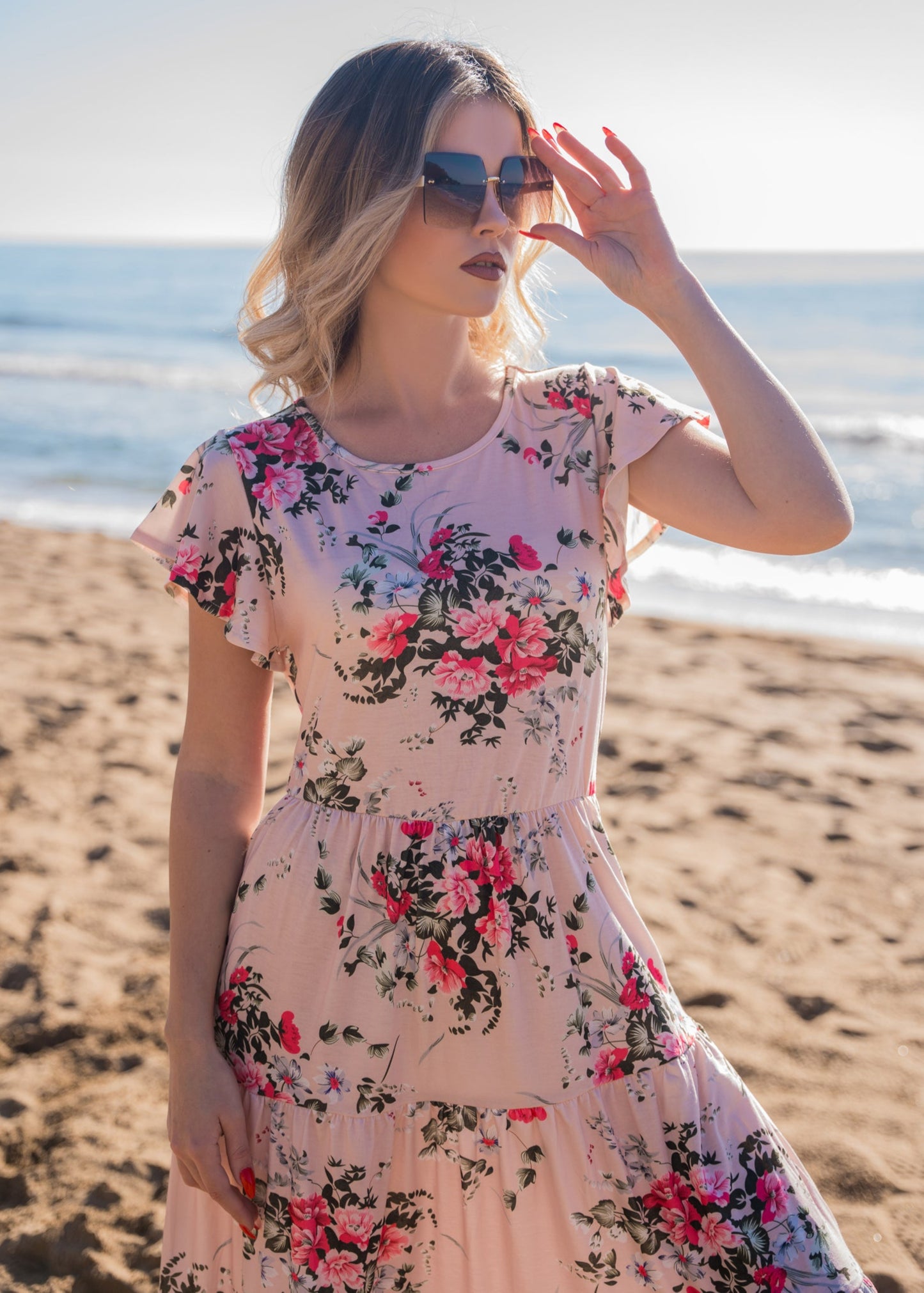 Φόρεμα FLORAL ΜΠΕΖ