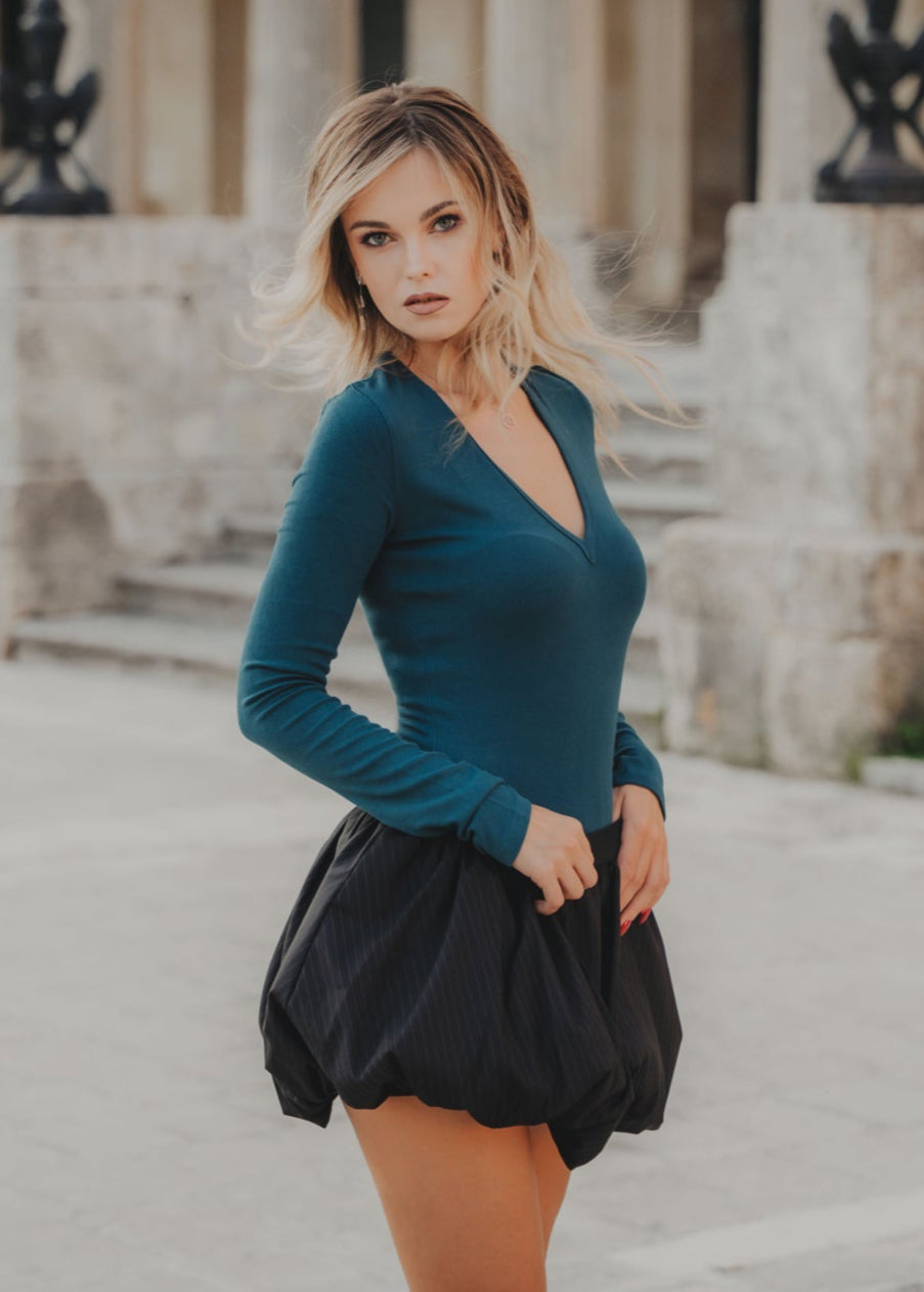 Μπλούζα με πλέξη ριμπ ΠΕΤΡΟΛ