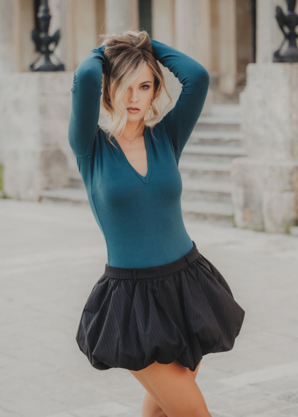 Μπλούζα με πλέξη ριμπ ΠΕΤΡΟΛ