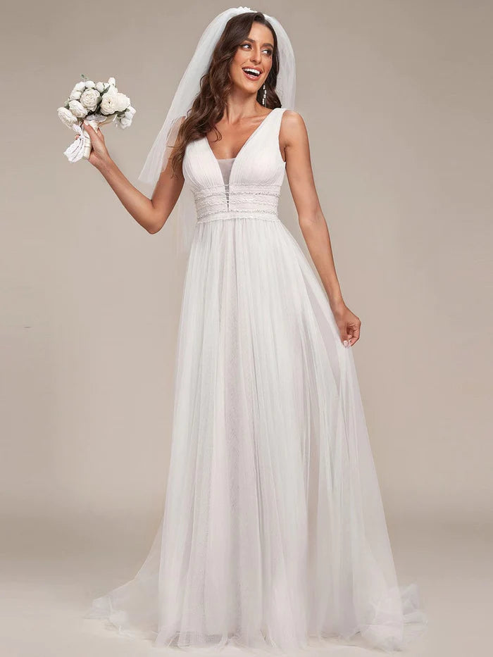 Νυφικό Μάξι φόρεμα για γάμο ΜΠΕΖ