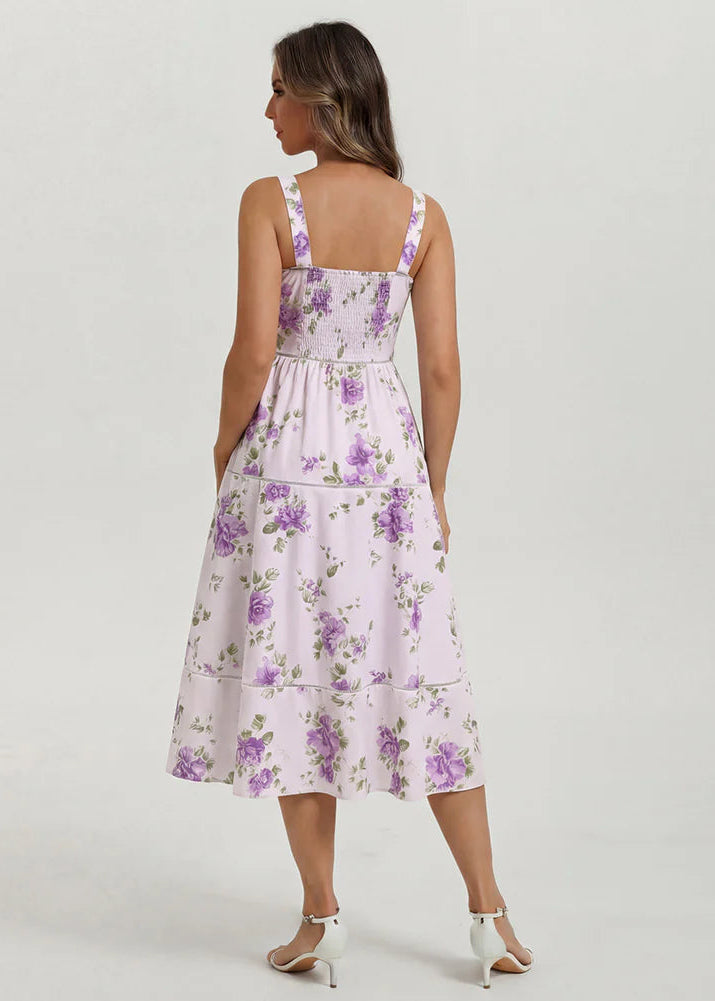 Φόρεμα Mίντι PURPLE FLOWERS