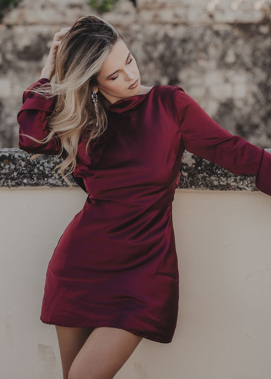 Κοντό φόρεμα BURGUNDY AFFAIR