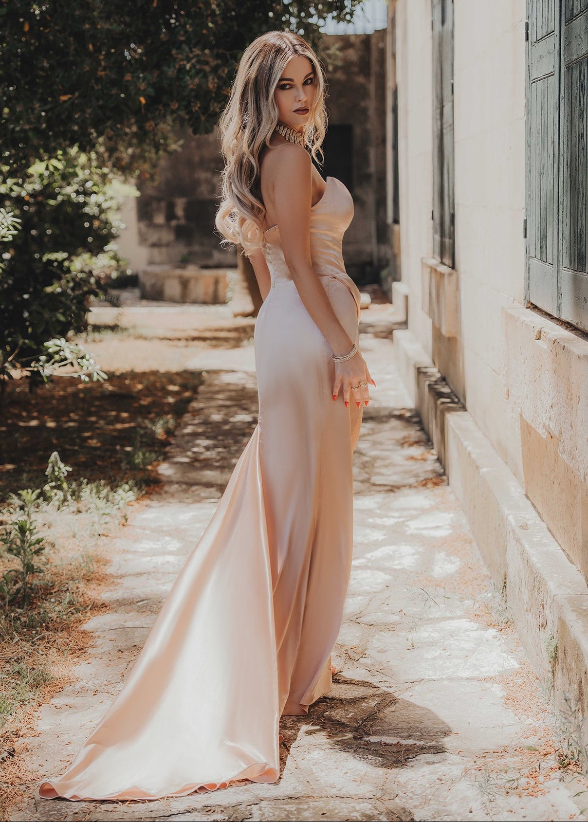 Σατέν φόρεμα AURELIA