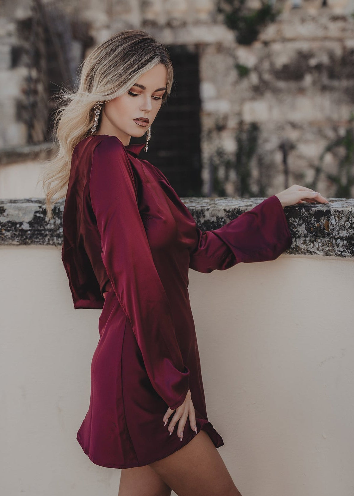 Κοντό φόρεμα BURGUNDY AFFAIR
