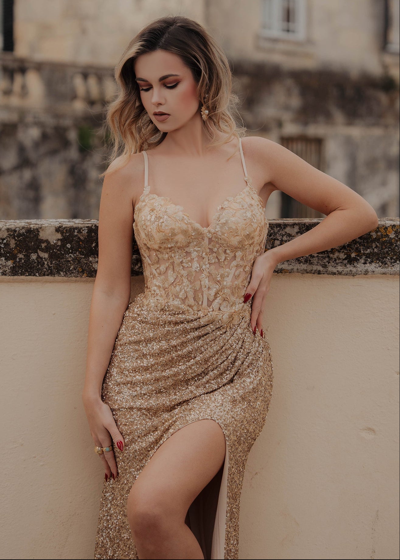 Φόρεμα με πούλιες GOLDEN AURORA
