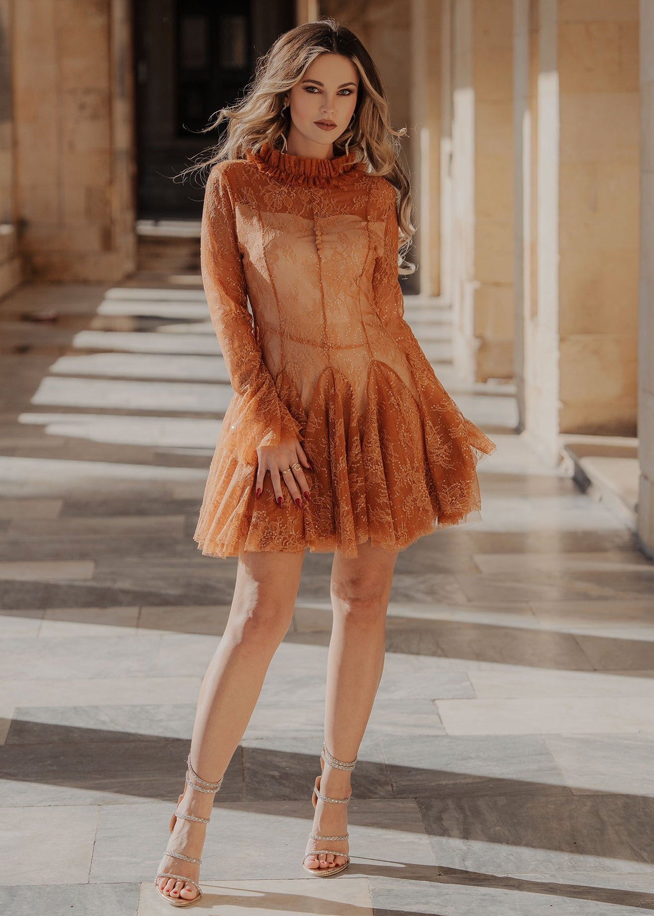 Κοντό φόρεμα BLANID LACE