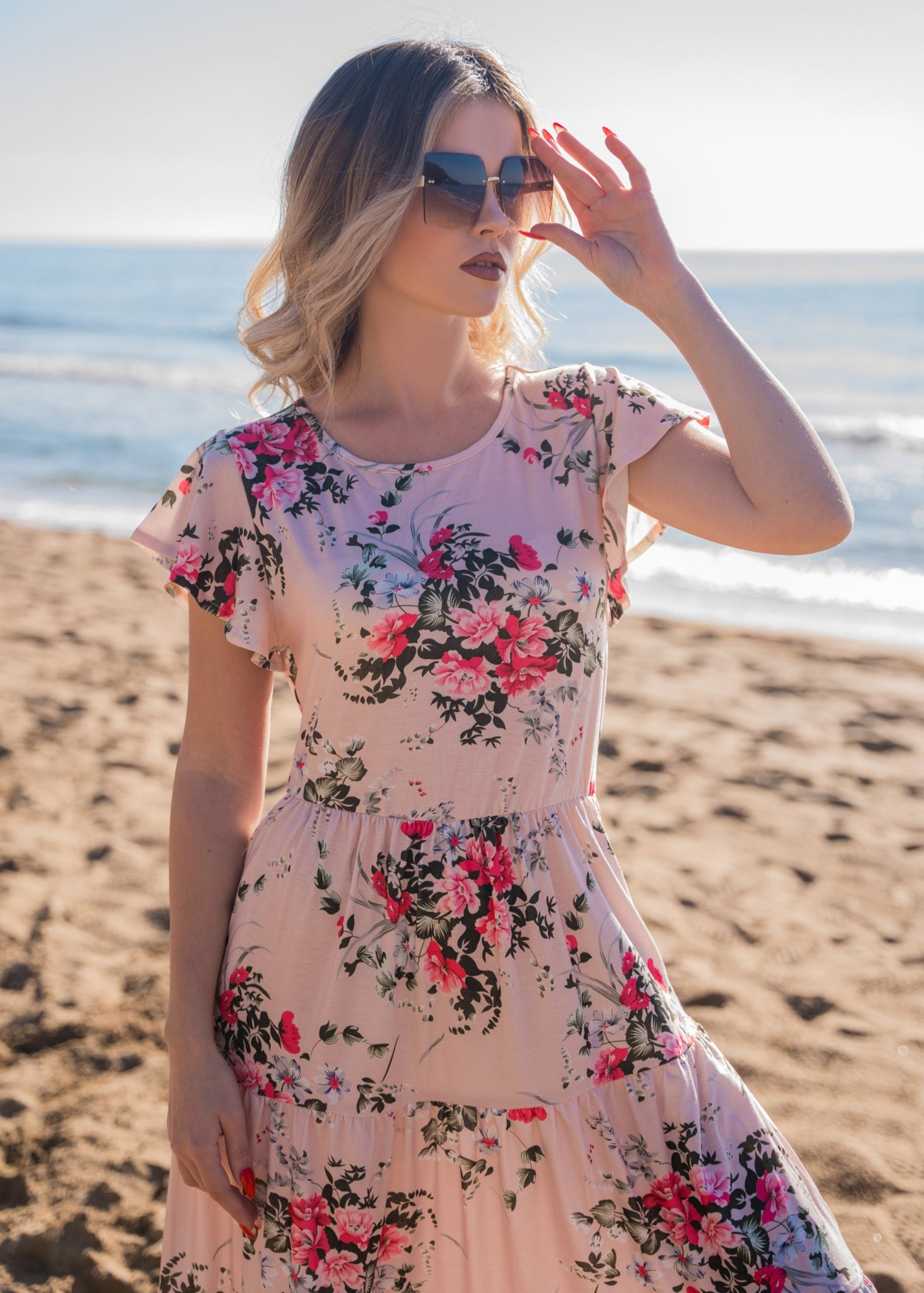 Φόρεμα FLORAL ΜΠΕΖ
